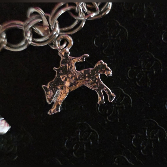 Vintage Silver Western Charm Bracelet Cowboy Boot Rodeo - Picture 3 of 9